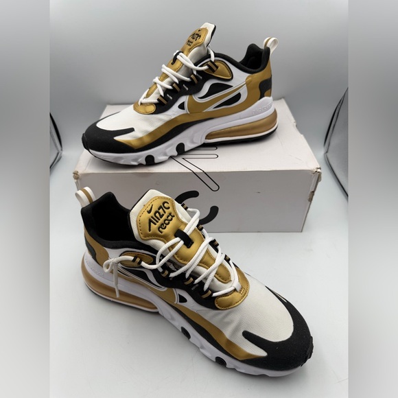 Nike Air Max 270 React Men’s US 9 White Gold Black Rare Colorway